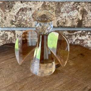 Simon Designs Crystal Angel Champagne & Clear 4 1/4” Tall Gorgeous!